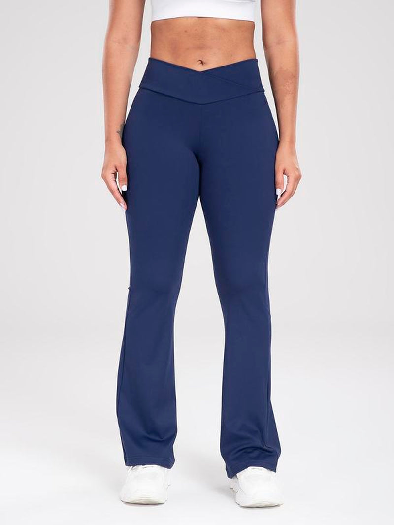 Women'S Solid High Waist Flare Leg Leggings, Casual Comfy Bell Bottom Tummy Control Skinny Pants for Yoga Gym Workout, Ladies Bottoms for All Seasons, Going Out Bottoms, Flared Pants, Pants for Women