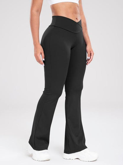 Women'S Solid High Waist Flare Leg Leggings, Casual Comfy Bell Bottom Tummy Control Skinny Pants for Yoga Gym Workout, Ladies Bottoms for All Seasons, Going Out Bottoms, Flared Pants, Pants for Women