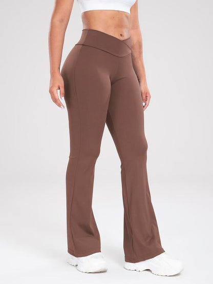Women'S Solid High Waist Flare Leg Leggings, Casual Comfy Bell Bottom Tummy Control Skinny Pants for Yoga Gym Workout, Ladies Bottoms for All Seasons, Going Out Bottoms, Flared Pants, Pants for Women