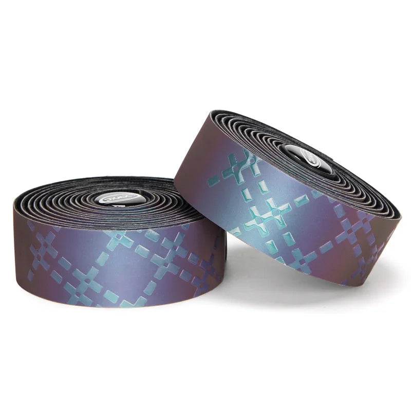 PRO Photochromic Bicycle Handlebar Tape with End Plug Soft Road Bike Cycling Handlebar Tapes Night Reflective PU+EVA Accessories