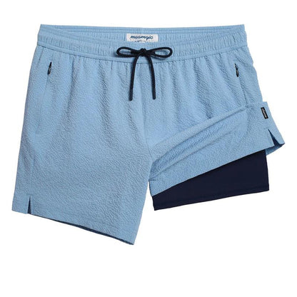 5.5 Inseam 2 in 1 Seersucker Short Liner Solid Swim Shorts, Breathable Comfort Workout Athletic Training Shorts with Phone Pockets,Lightweight Quick Drying Drawstring Sports Shorts for Gym Fitness, Drippy Outfits Going Out Outfit, Menswear Clothes Bottoms
