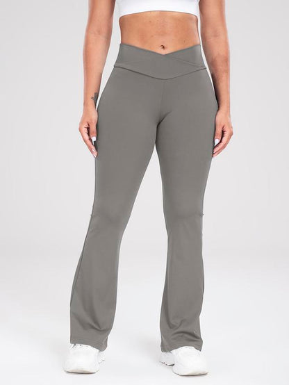 Women'S Solid High Waist Flare Leg Leggings, Casual Comfy Bell Bottom Tummy Control Skinny Pants for Yoga Gym Workout, Ladies Bottoms for All Seasons, Going Out Bottoms, Flared Pants, Pants for Women